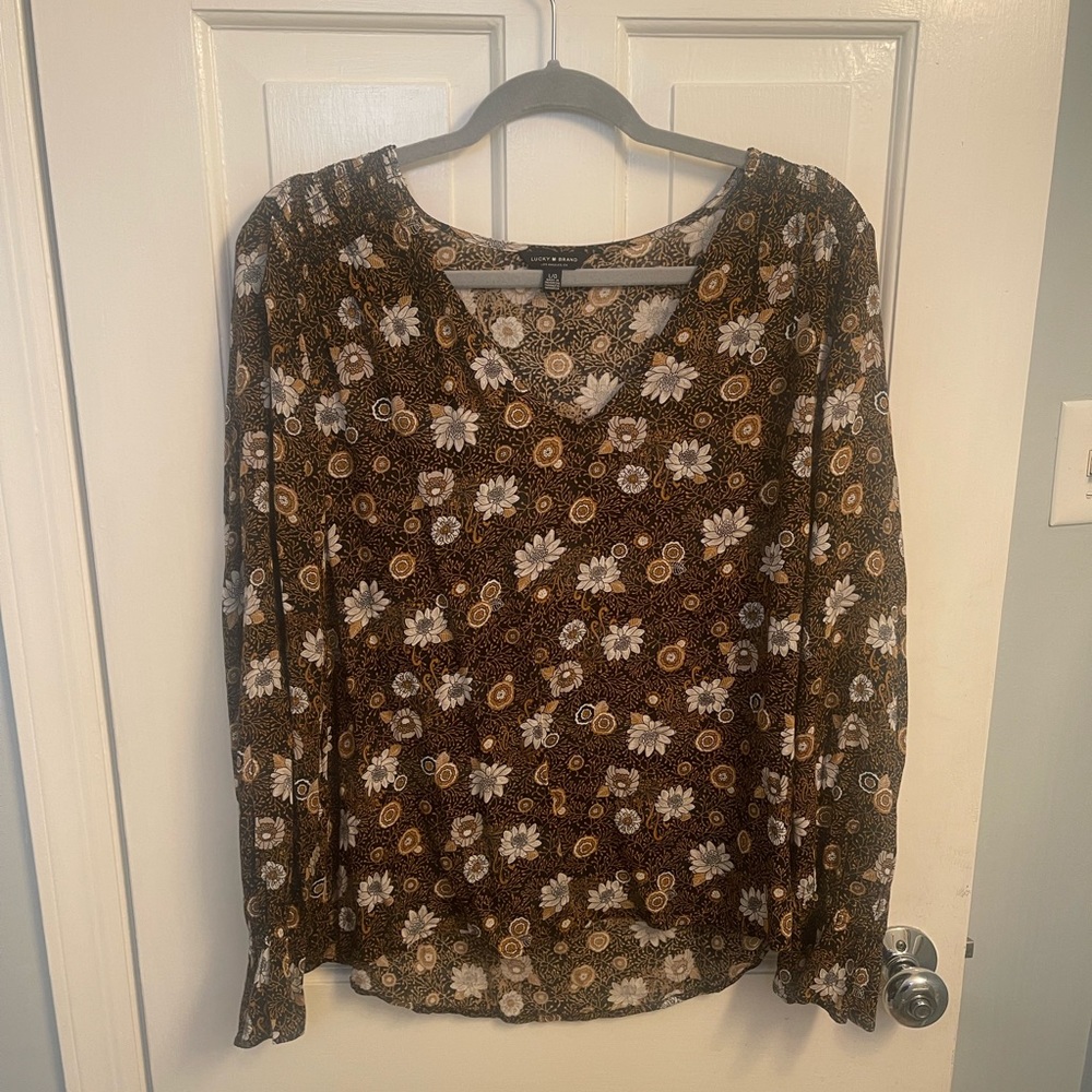 Lucky Brand long sleeve blouse size large